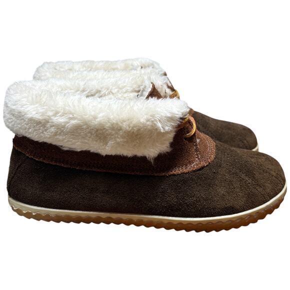 SPERRY Elayna Women 8 Duck Boot Brown Suede Leather Faux Fur Bootie Slipper Shoe - Picture 6 of 14